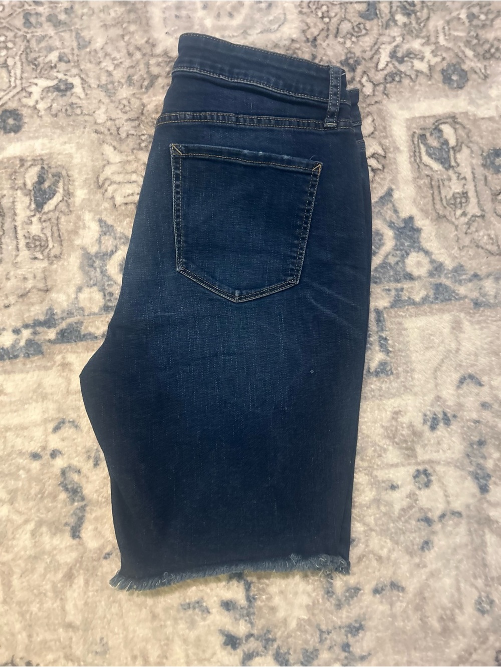 a.n.a Dark Blue Mid-Rise Denim Bermuda Shorts - Picture 5 of 7